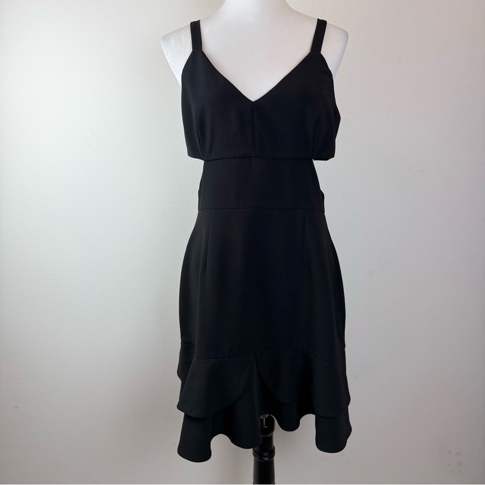 NWOT Adelyn Rae Black Sleeveless Ruffle Hem Dress Size M Cocktail Party - Picture 2 of 11
